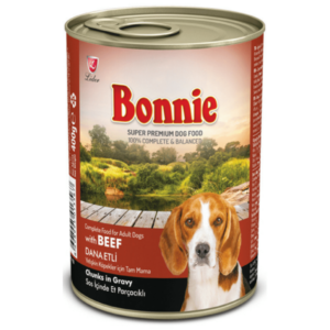 Bonnie Canned Dog Food With Beef-Chunks In Gravy-415 Gr