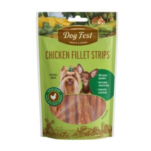 dog fest chicken fillet strips 55g