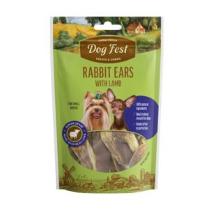 dog fest rabbit ears with lamb 55g