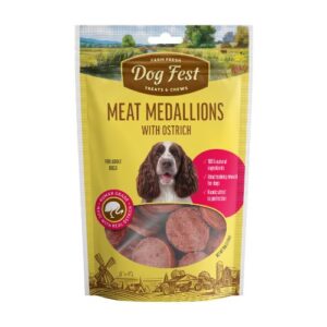 dog fest meat medallions with ostrich 90g