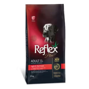 Reflex Plus Light, Sterilized Dog Food Lamb and Rice-15 Kg