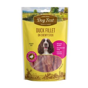 dog fest duck fillet on chewy stick 90g